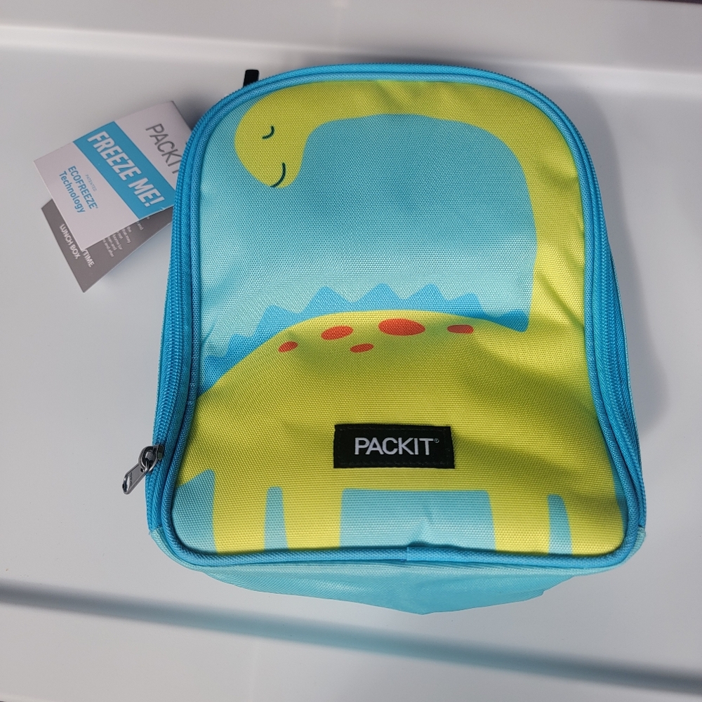 Kids Dinosaur Lunch Bag - Blue and Yellow